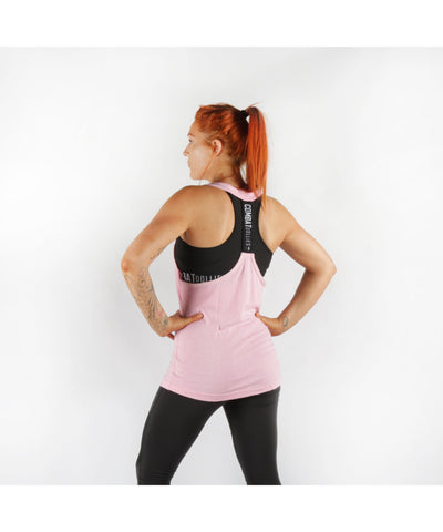 Combat Dollies T-Back Tank Top Pink