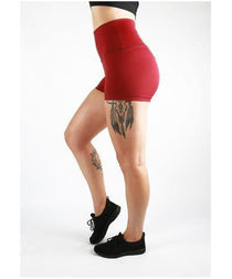 Combat Dollies Super High Waist Maroon Booty Shorts