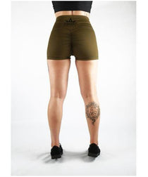 Combat Dollies Super High Waist Khaki Booty Shorts