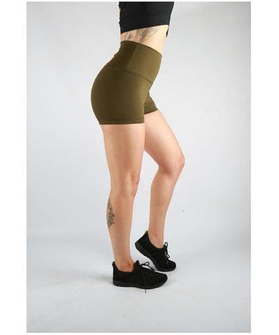 Combat Dollies Super High Waist Khaki Booty Shorts