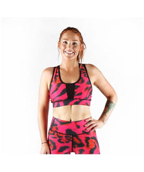 Combat Dollies Pink Leopard Sports Bra