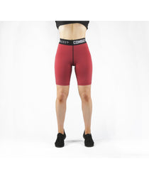 Combat Dollies Maroon Blok Long Gym Shorts