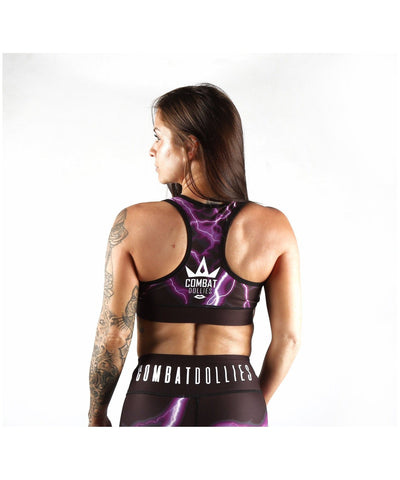 Combat Dollies Purple Lightning Sports Bra