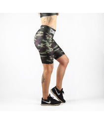 Combat Dollies Caged Camo Midi Shorts