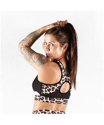 Combat Dollies Leopard Print Half Mesh Crop Top