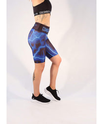 Combat Dollies Blue Lightning Midi Shorts