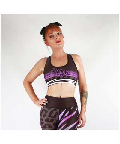 Combat Dollies Wild Purple Sports Bra