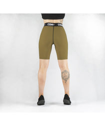 Combat Dollies Khaki Blok Long Gym Shorts