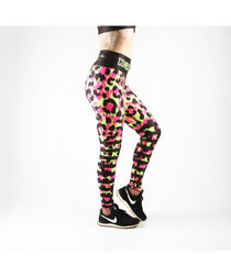 Combat Dollies Neon Leopard Stripe Fitness Leggings