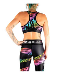 Combat Dollies Multi Print Sports Bra