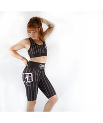 Combat Dollies Black Baseball Sports Bra