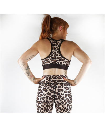 Combat Dollies Leopard Print Sports Bra