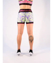 Combat Dollies Neon Camo Duo Fitness Shorts