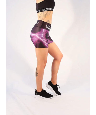 Combat Dollies Purple Lightning Fitness Shorts