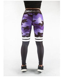 Combat Dollies Purple Camo Stripe Fitness Leggings