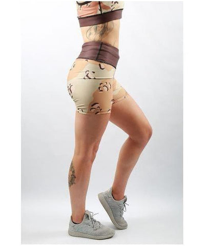 Combat Dollies Desert Camo Fitness Shorts