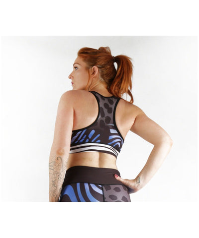 Combat Dollies Wild Blue Sports Bra