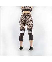 Combat Dollies Leopard Print Capri Fitness Leggings