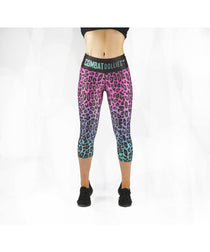 Combat Dollies Complete Fuchsia Fall Capri Fitness Leggings