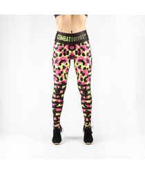 Combat Dollies Neon Leopard Stripe Fitness Leggings