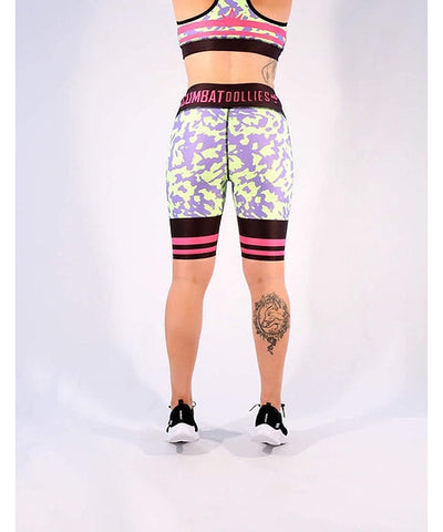 Combat Dollies Neon Camo Duo Midi Shorts
