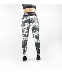Combat Dollies Black & White Comic Fitness Leggings