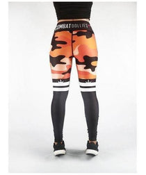 Combat Dollies Orange Camo Stripe Fitness Leggings