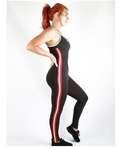 Combat Dollies Red Stripe Gym Jumpsuit