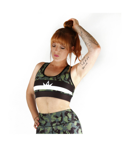 Combat Dollies Khaki Camo Sports Bra