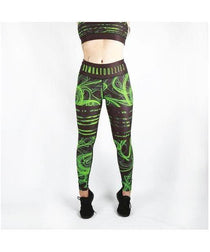 Combat Dollies Green Swirls Fitness Leggings