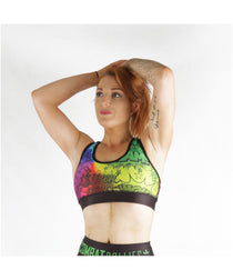 Combat Dollies Multi-Coloured Comic Sports Bra