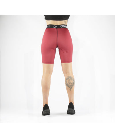 Combat Dollies Maroon Blok Long Gym Shorts