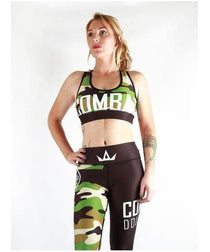 Combat Dollies Green Camo Sports Bra