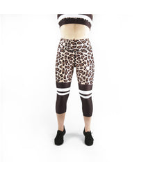 Combat Dollies Leopard Print Capri Fitness Leggings