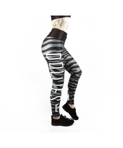 Combat Dollies Grey Zebra Fitness Leggings