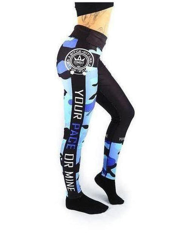 Combat Dollies Fitness Leggings Blue Camo