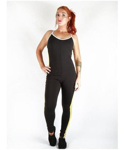 Combat Dollies Yellow Stripe Gym Jumpsuit