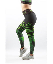 Combat Dollies Green Lightning Fitness Leggings