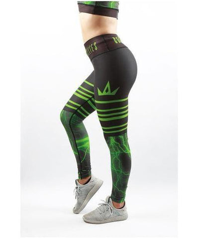 Combat Dollies Green Lightning Fitness Leggings