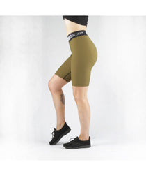 Combat Dollies Khaki Blok Long Gym Shorts