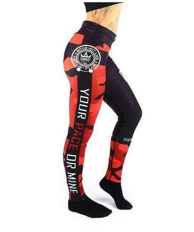 Combat Dollies Fitness Leggings Red Camo