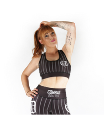 Combat Dollies Black Baseball Sports Bra