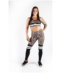 Combat Dollies Leopard Print Half Mesh Crop Top