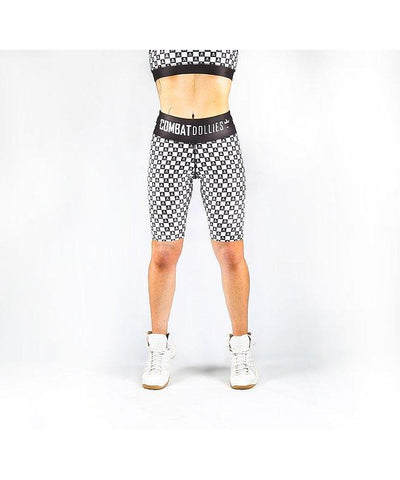 Combat Dollies Chequered Skull Cycle Shorts