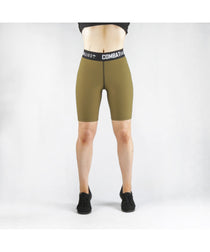 Combat Dollies Khaki Blok Long Gym Shorts GymWear UK
