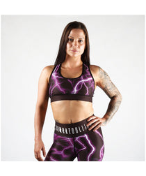 Combat Dollies Purple Lightning Sports Bra