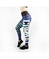 Combat Dollies Blue Zebra Fitness Leggings