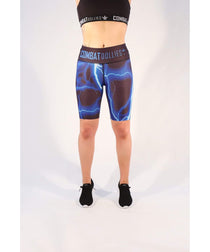 Combat Dollies Blue Lightning Midi Shorts
