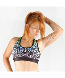 Combat Dollies Neon Fuchsia Fall Sports Bra
