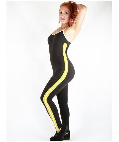 Combat Dollies Yellow Stripe Gym Jumpsuit